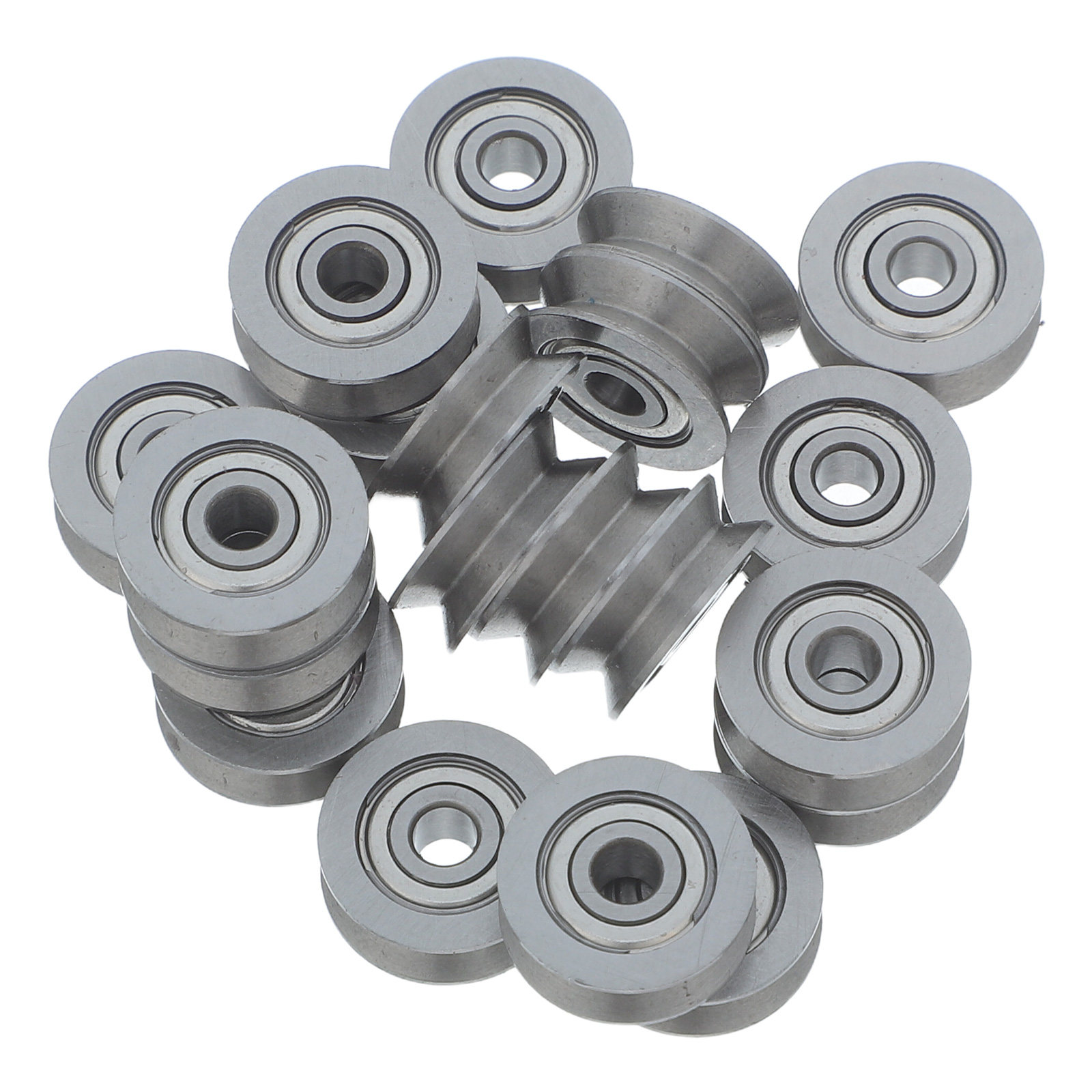 Linear Rail - 20Pcs V-Groove Bearing Pulley Carbon Steel
