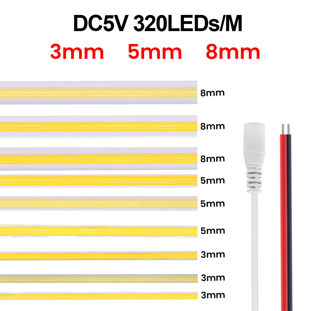 3MM 5MM 8MM COB Strip 5V 12V 3 - Linear Rod 8Mm ulasan dan harga