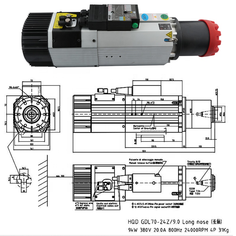 Suppliers HQD 9kw 220v 380v Lo - Spindle Motor ulasan dan harga