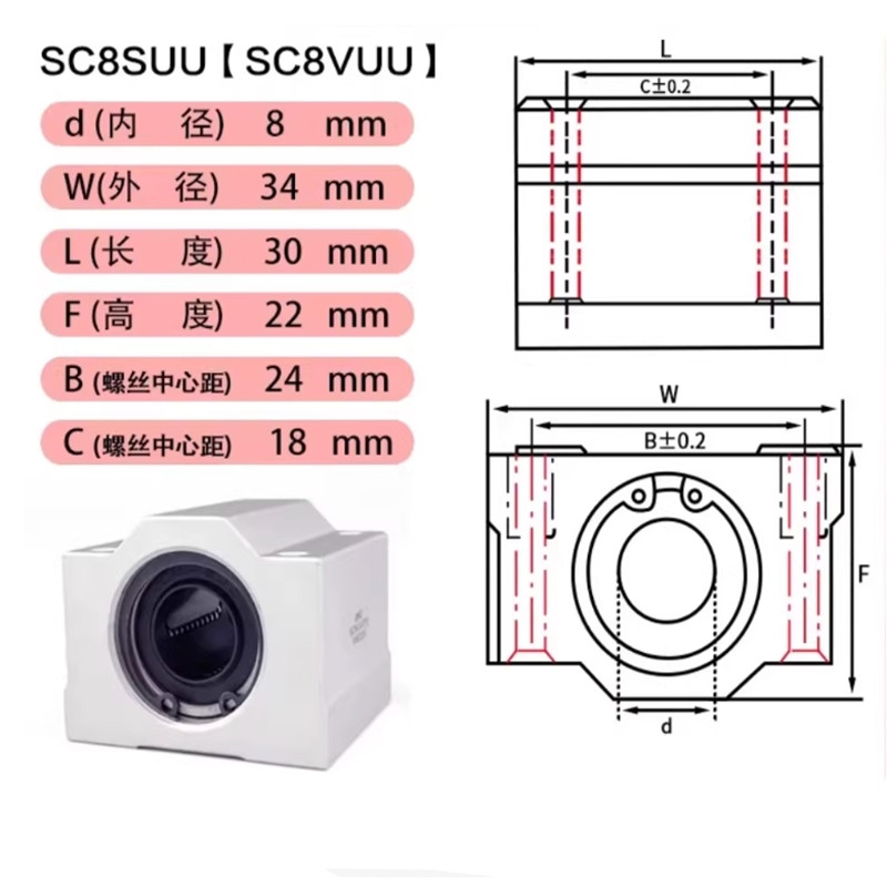 1PC SCS6UU SCS8UU SCS10UU SCS1 - Linear Rod 8Mm ulasan dan harga